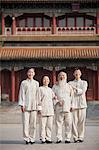 Portrait Of Chinese People With Tai Ji Clothes