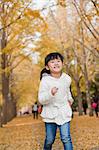 Young girl playing in park