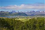 Picturesque panorama of norwegian Lofoten islands in summer