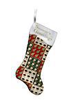 3D digital render of a Christmas stocking isolated on white background