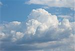 White clouds in blue sky.