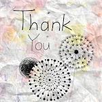 graphics card with the words thank you on watercolor background of crumpled paper