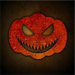 Grunge Halloween background with spooky pumpkin