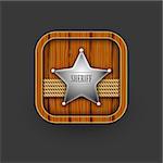 Wooden Sheriff icon. Vector eps 10