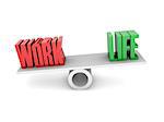 Work and Life balance. Concept 3D illustration.