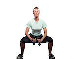 woman exercising workout on white background