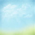 Vintage abstract nature sky with clouds background