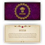 Elegant template luxury invitation, card with lace ornament, place for text. Floral elements, ornate background. Vector illustration EPS 10.