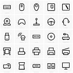 Set of Computer peripheral icons