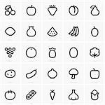 Set of Fruit and vegetable icons