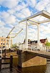 vew of Gravestenebrug bridge in old town,  Haarlem, Holland