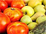 background of fruits and  fresh tomatoes