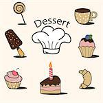 Vector dessert icon set