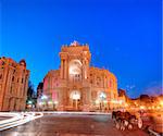 Night view of public opera and ballet theater in Odessa, Ukraine