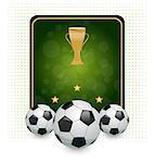 Illustration football layout with champion cup and place for your text - vector