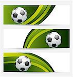 Illustration set football cards with place for your text - vector