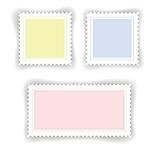 colorful illustration with postage  stamps for your design