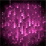 Digital Background. Pixelated Series Of Numbers Of Pink Color Falling Down.