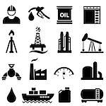 Oil, gasoline and petroleum related icon set