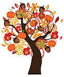 vector tree with fall elements