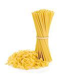 Bunch of spaghetti. Isolated on white background