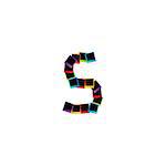 Alphabet S with colorful polaroids