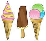 Various ice cream collection - vector illustration.