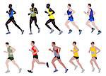 marathon runners illustration - vector