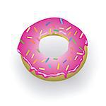 colorful illustration with donut for your design