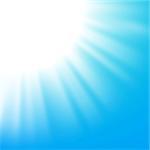 Vector abstract background with sun on blue sky