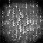 Digital Background. Pixelated Series Of Numbers Of Black and Gray Color Falling Down.