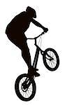 Bike trick detailed vector silhouette. Sports design