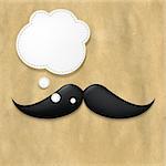 Moustaches On Old Paper And Speech Bubble, With Gradient Mesh, Vector Illustration