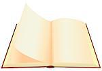 Turn the pages of an old book with blank pages. Vector illustration.