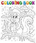 Coloring book Christmas squirrel 1 - eps10 vector illustration.