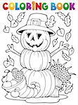 Coloring book Thanksgiving image 4 - eps10 vector illustration.