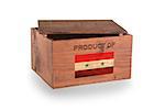 Wooden crate isolated on a white background, product of Syria