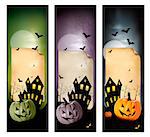 Set of holiday Halloween banners. Vector