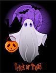 Halloween invitation  of  Trick or Treating Ghost