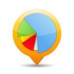 Pie chart icon, vector eps10 illustration