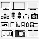 Electronics icons, vector eps10 illustration