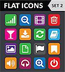 Universal Colorful Flat Icons. Set 2.