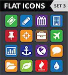 Universal Colorful Flat Icons. Set 3.