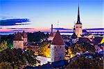 Skyline of Tallinn, Estonia at dawn.
