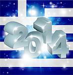 Flag of Greece 2014 background. New Year or similar concept