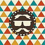 Vector Seamless hipster pattern. Hipster label on it with  glasses and mustache.  pattern in swatch menu