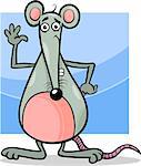 Cartoon Illustration of Cute Mouse or Rat Rodent