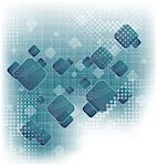 Illustration abstract squares blank blue background - vector