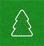 Illustration green paper cut-out christmas tree - vector