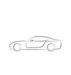 Illustration abstact sportcar(profile) isolated on white background - vector